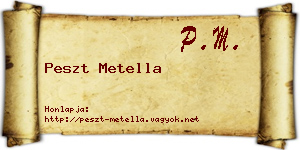 Peszt Metella névjegykártya